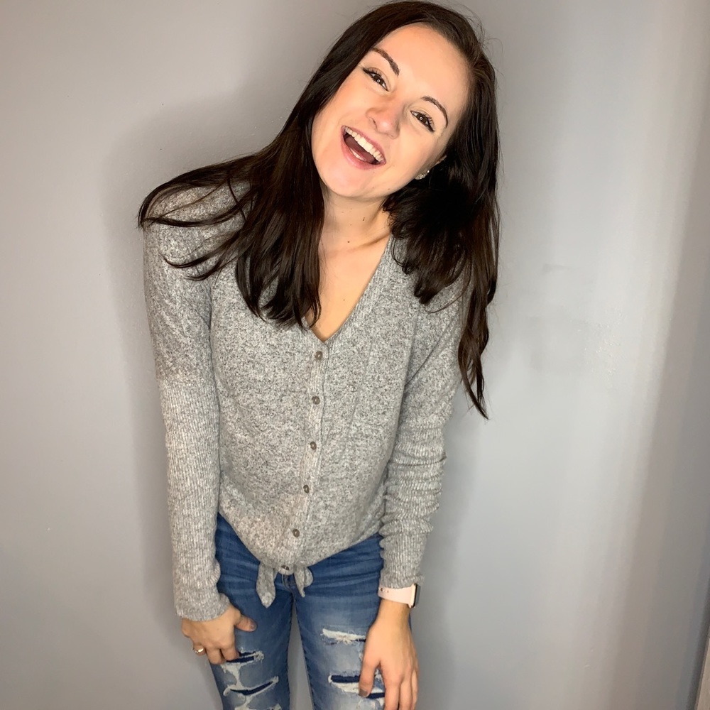 Button-Up Grey Sweater!